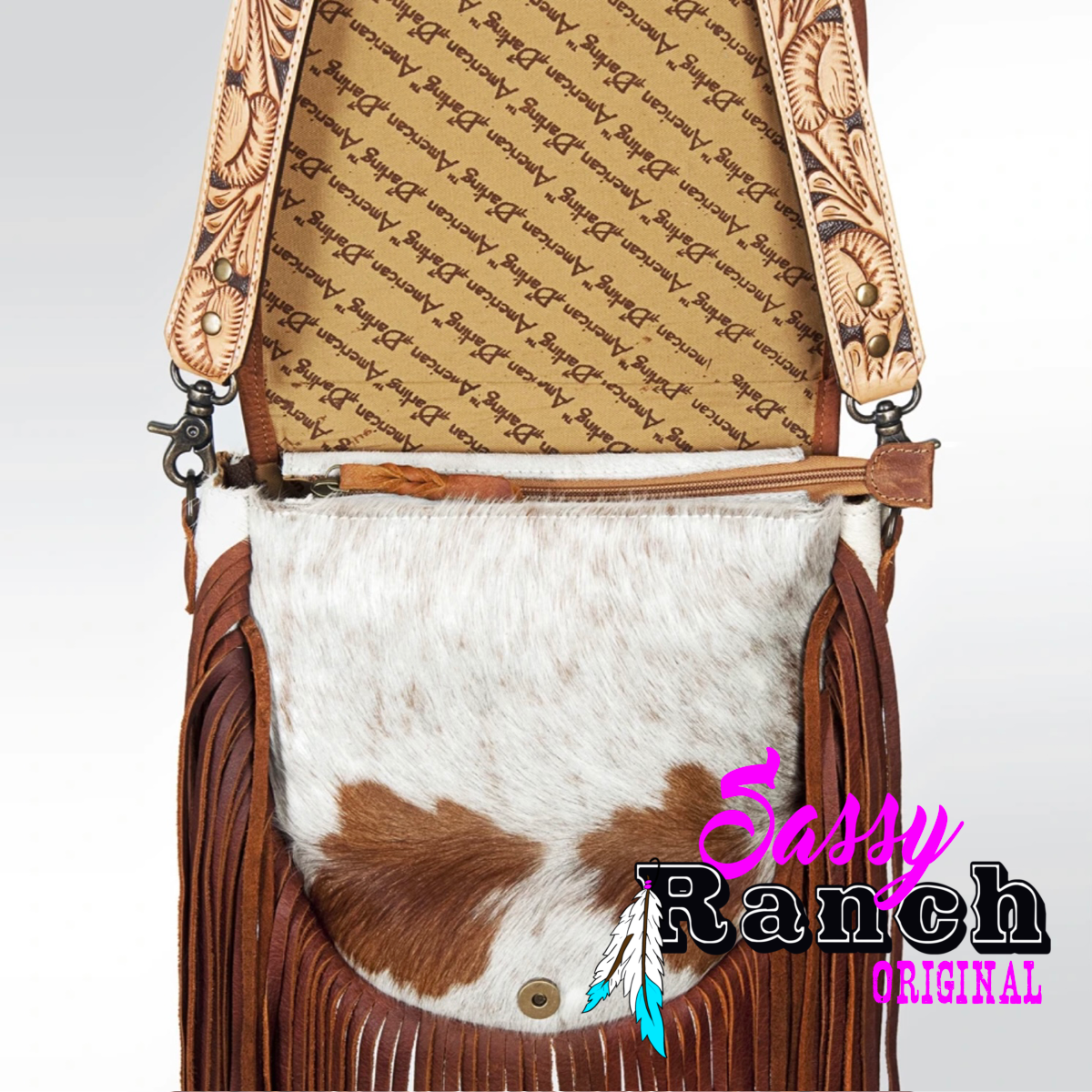 Women's Western Floral Tooled Leather Cowhide Shoulder Purse Handbag Fringe 18RTH17