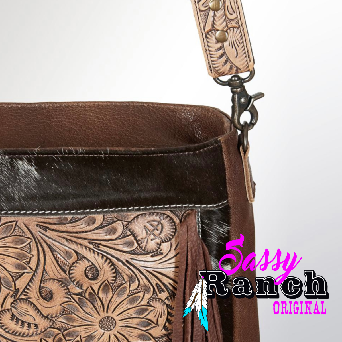 The Sharon Leather Fringe Crossbody Handbag